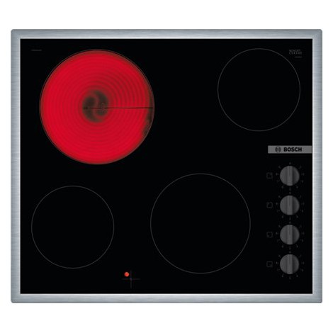 Bosch | PKE645CA2E | Hob | Vitroceramic | Number of burners/cooking zones 4 | Rotary knobs | Black